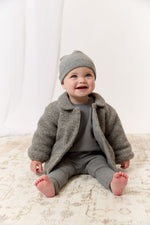 Petite Petal Sherpa Jacket & Hat - Grey by KIPP™ Collection