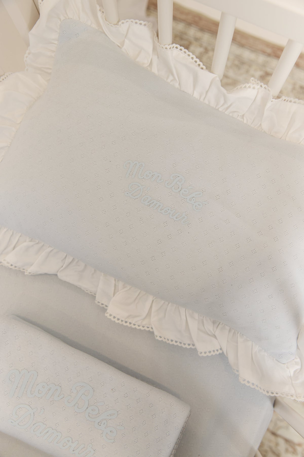 Mon Bebe Mini 4PC Crib Set - Blue by KIPP™ Collection