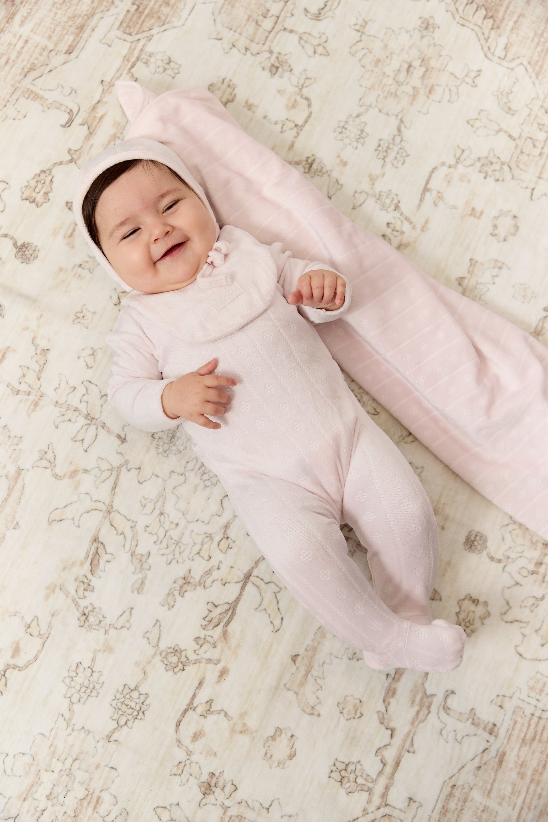 Bebe Pointelle Footie & Hat Set - Pink by KIPP™ Collection