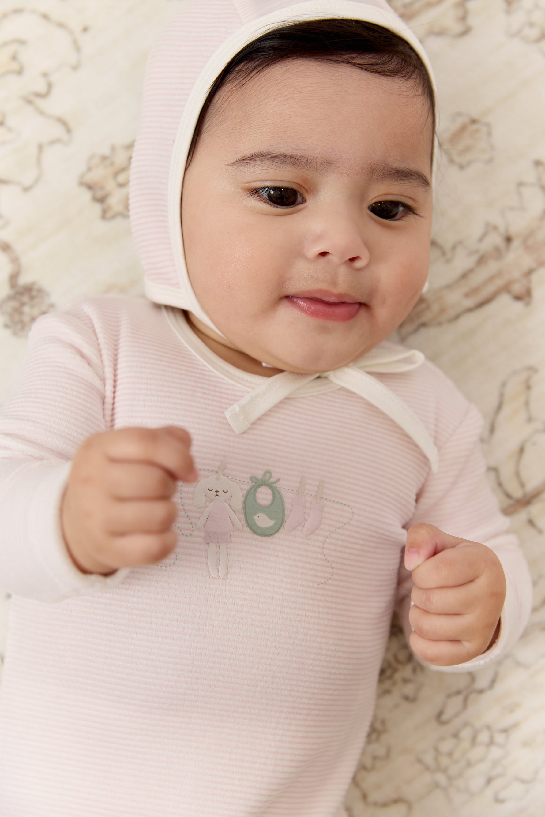 Bunny Stripe Footie - Pink by KIPP™ Collection