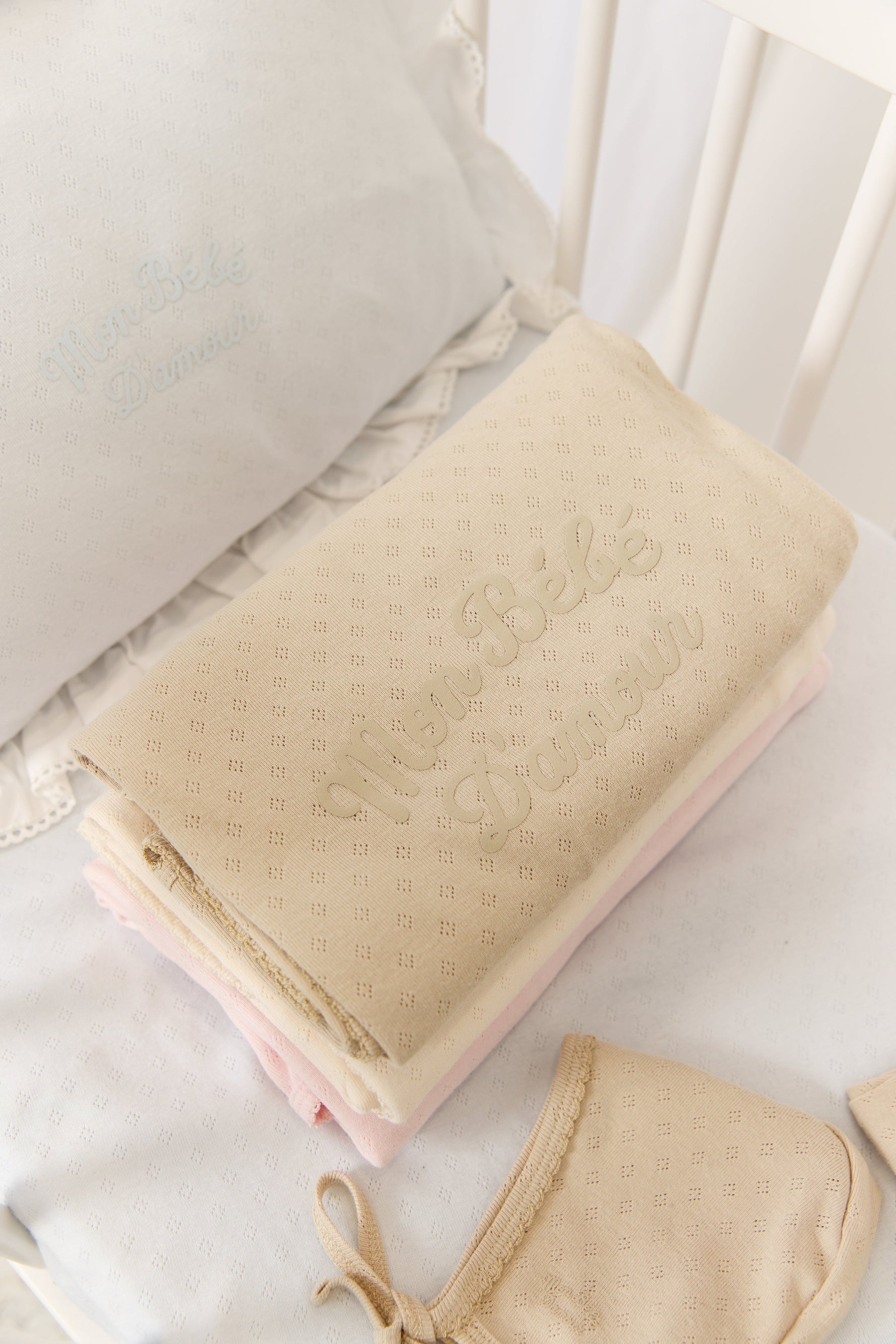 Mon Bebe Footie, Hat & Blanket Set - Natural by KIPP™ Collection