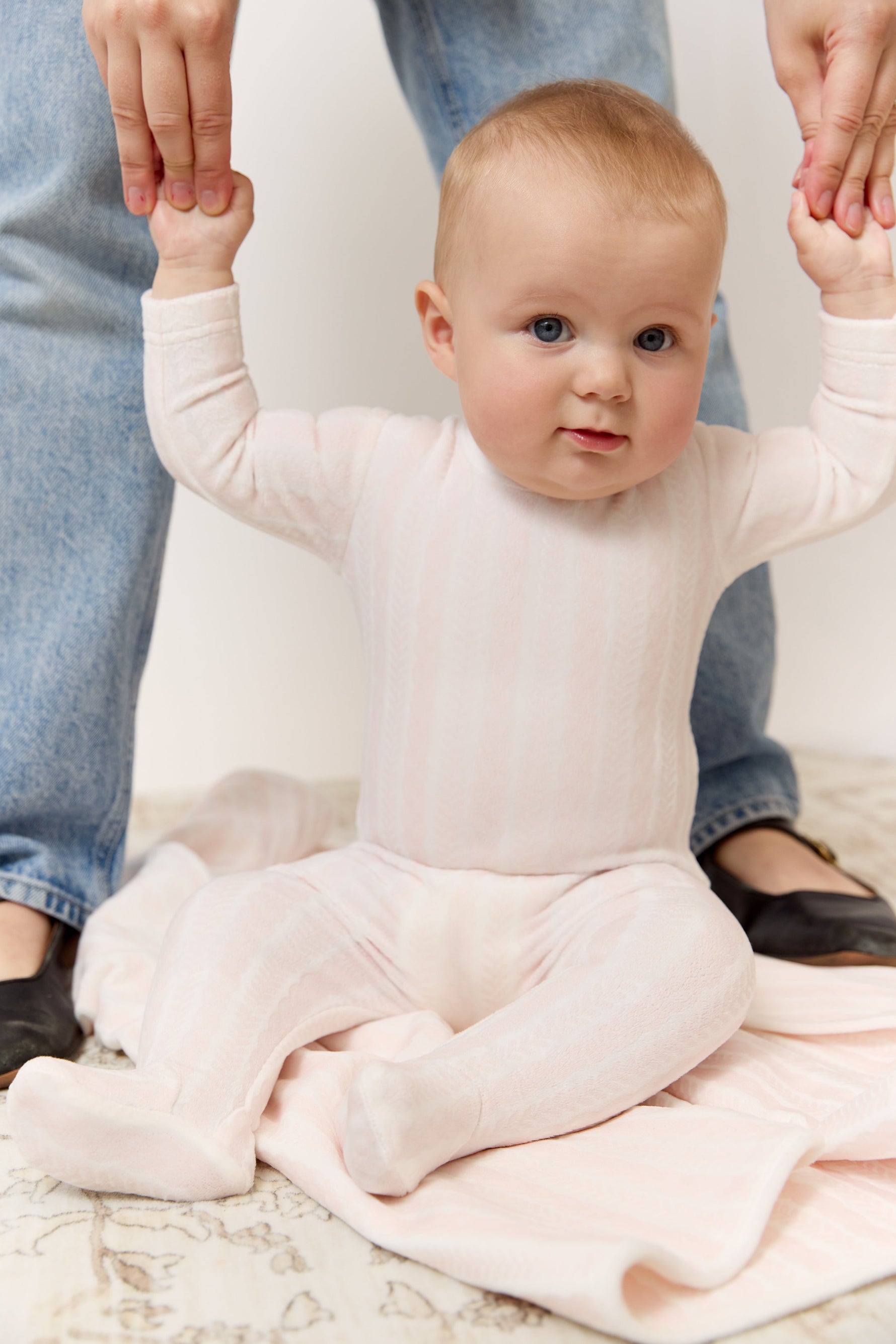 Atelier Cable Footie, Hat & Blanket Set - Pink by KIPP™ Collection