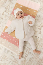 Petite Petal Sherpa Jacket & Hat - White by KIPP™ Collection