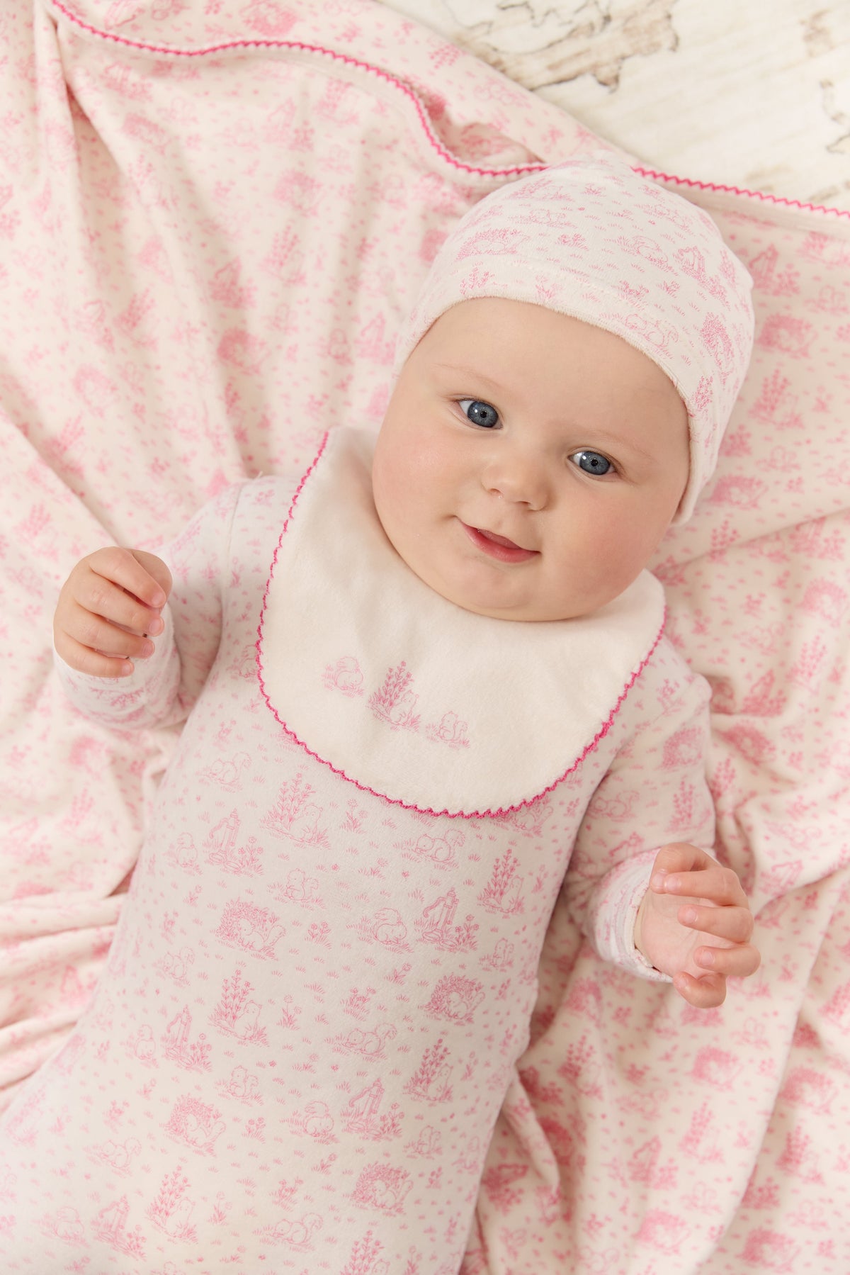 Woodland Toile Bib - Rose by KIPP™ Collection