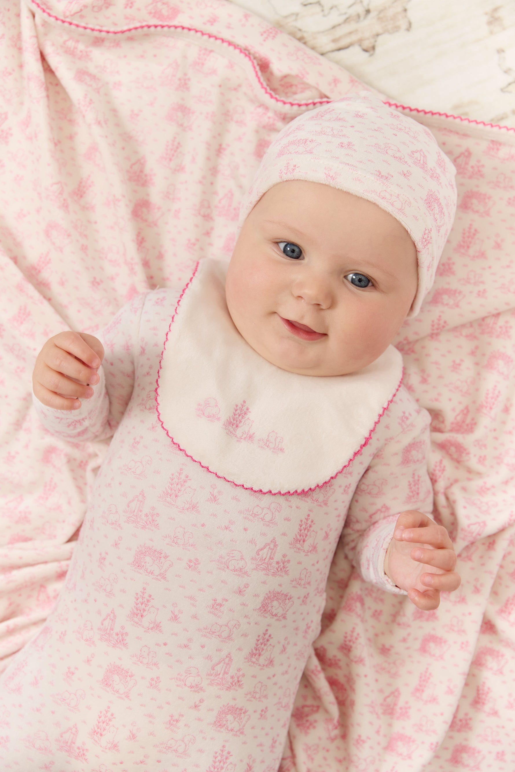 Woodland Toile Bib - Rose by KIPP™ Collection