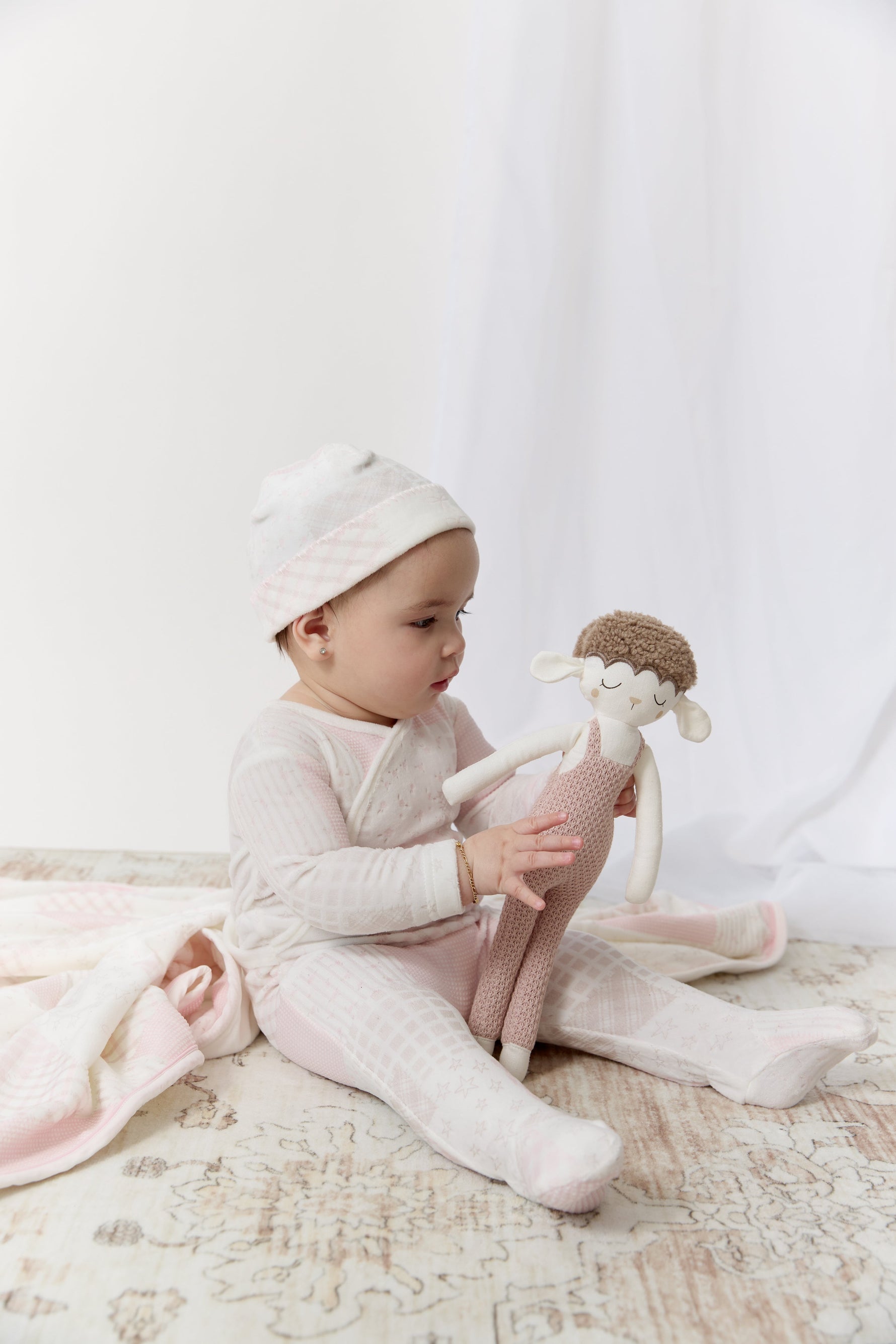 Patchwork Footie, Hat & Blanket Set - Pink by KIPP™ Collection