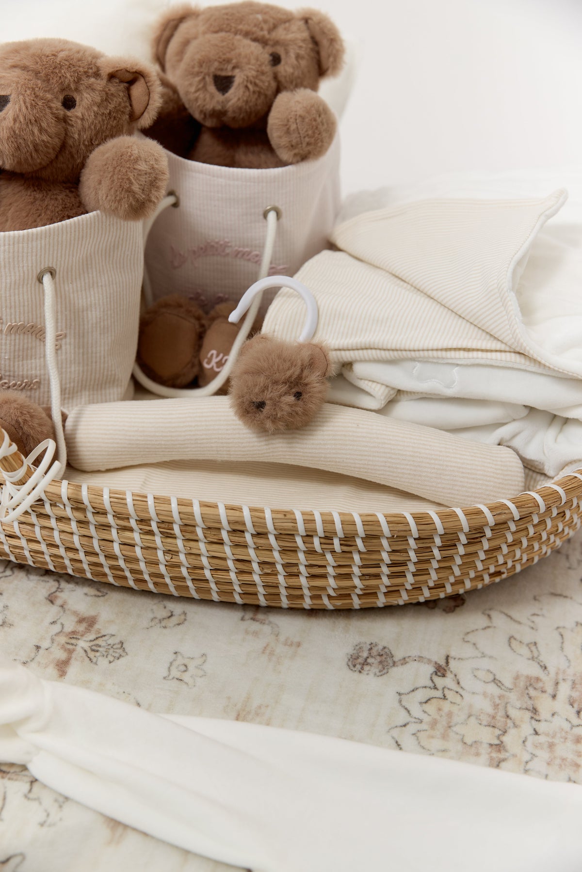 Petit Ours Padded Hanger - Stone by KIPP™ Collection