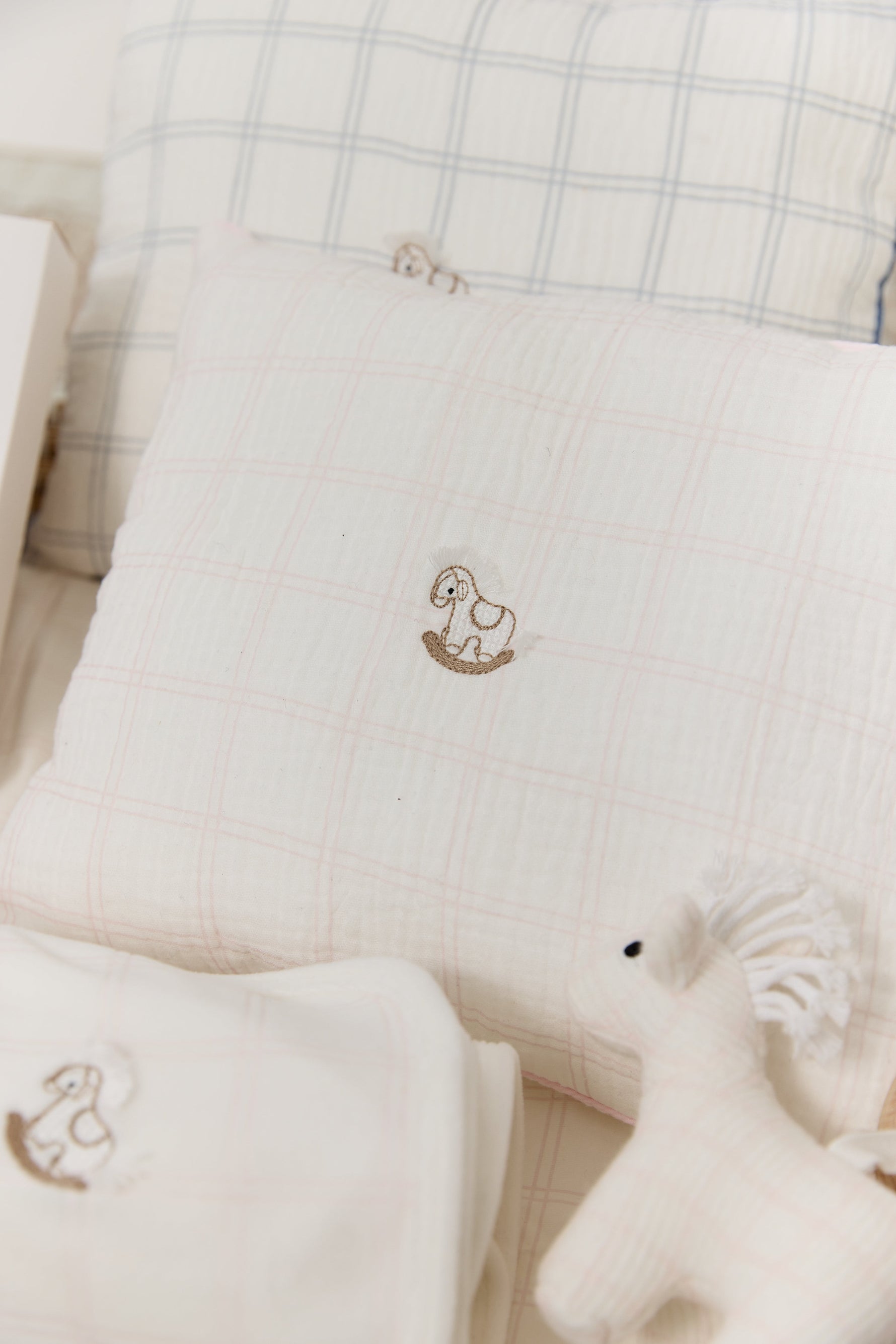 Whinny Plaid Throw Pillow - Pink by KIPP™ Collection