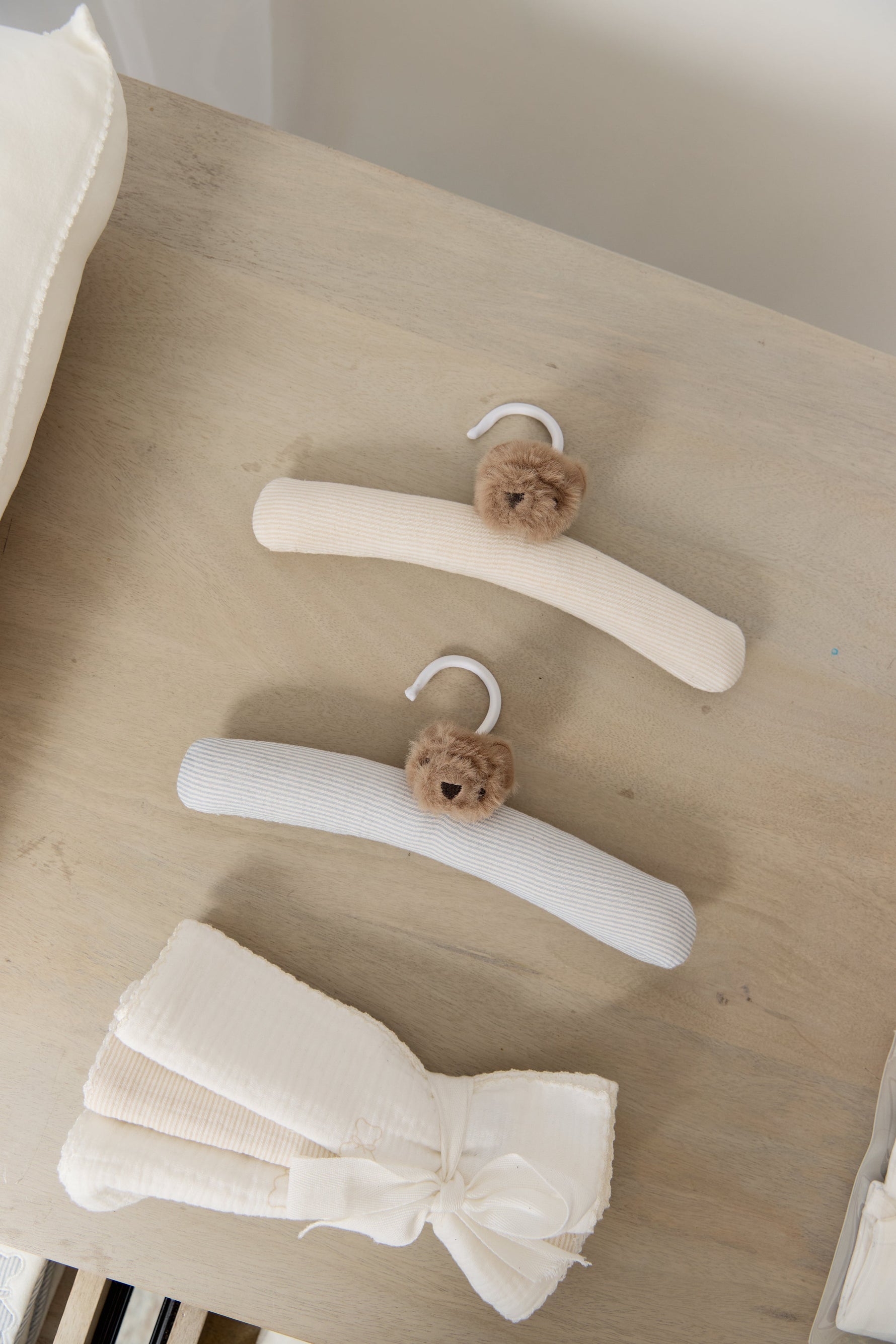 Petit Ours Padded Hanger - Stone by KIPP™ Collection