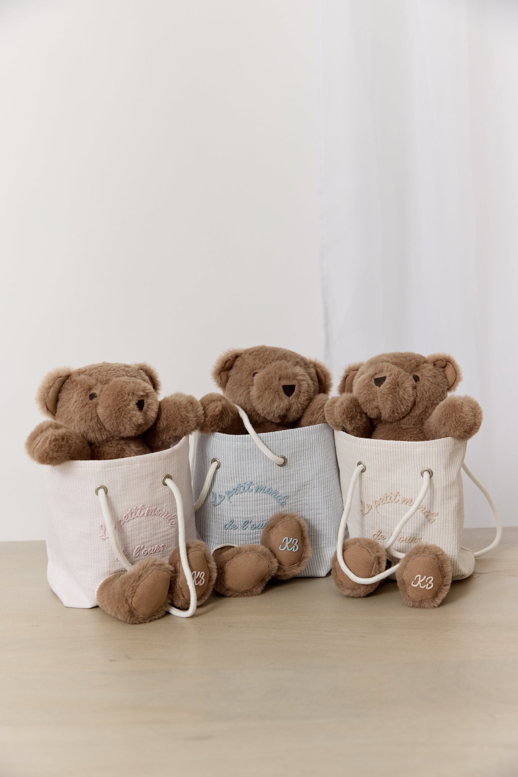 Petit Ours Teddy in a Bag - Blue by KIPP™ Collection