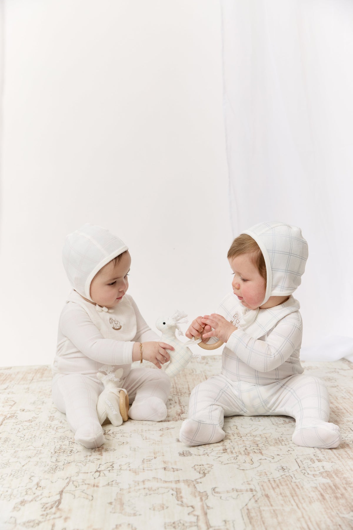 Whinny Plaid Footie & Hat Set - Pink by KIPP™ Collection
