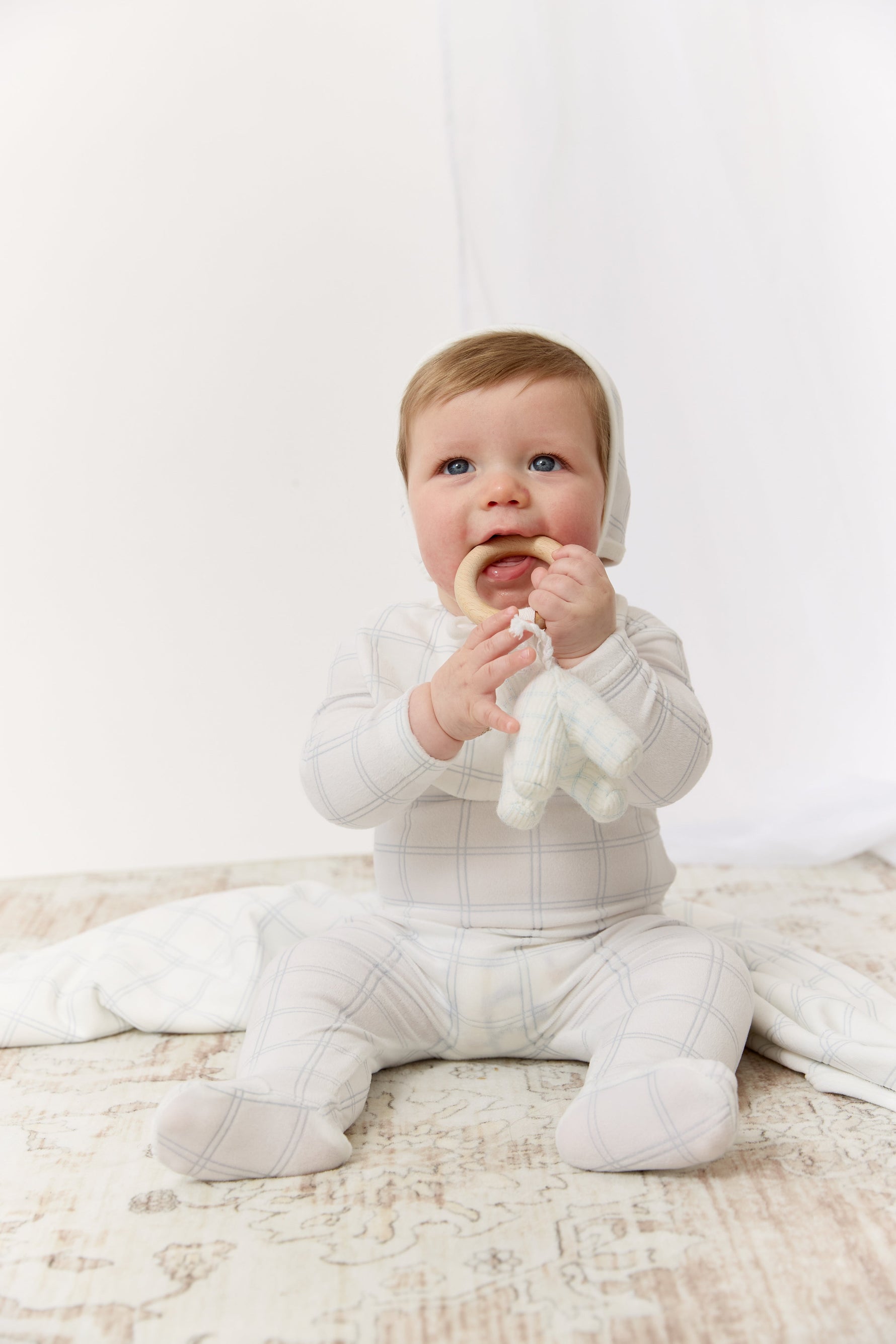 Whinny Plaid Footie - Blue by KIPP™ Collection