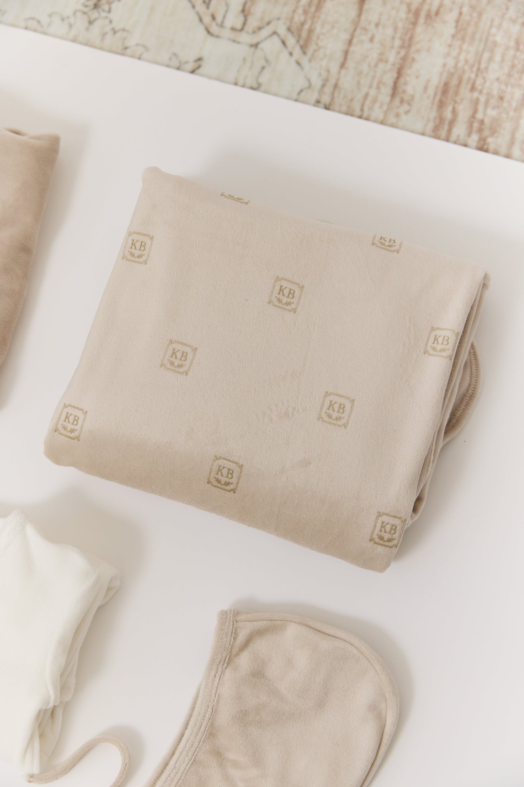 KB Logo Footie, Hat and Blanket Set - Stone by KIPP™ Collection