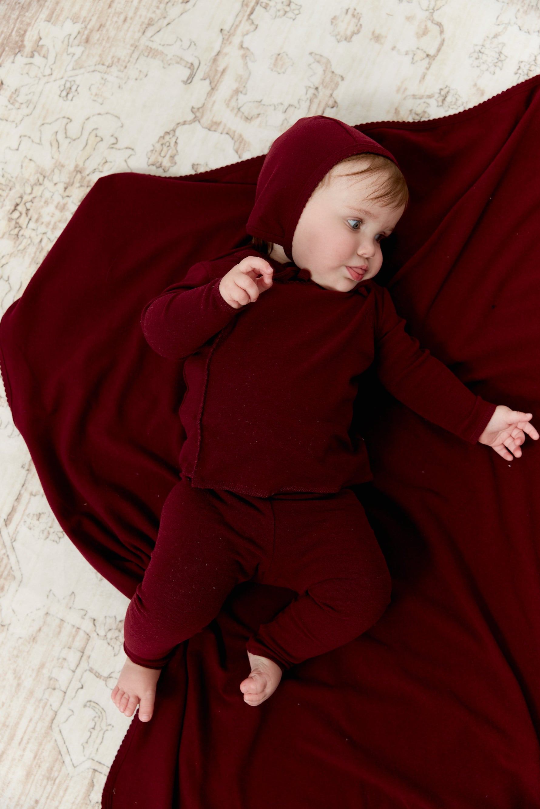 Felt Wrap Set with Hat - Maroon by KIPP™ Collection