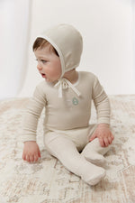 Bunny Stripe Footie & Hat Set - Stone by KIPP™ Collection