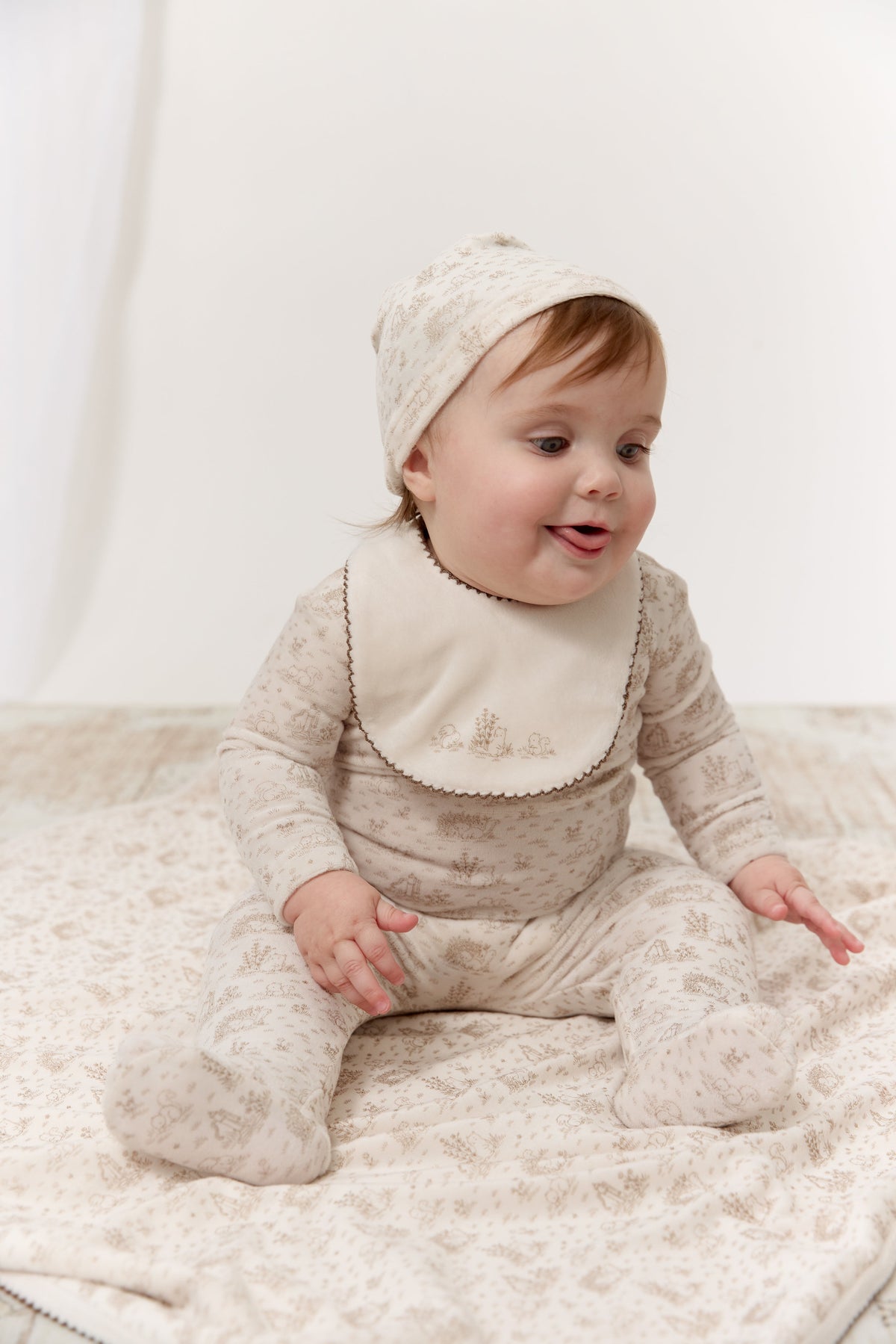 Woodland Toile Bib - Taupe by KIPP™ Collection