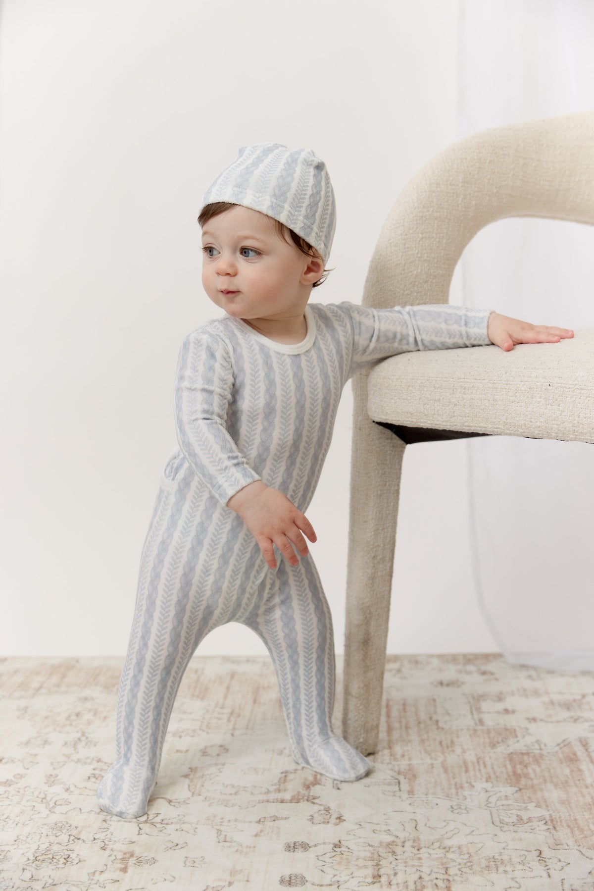 Atelier Cable Footie - Blue by KIPP™ Collection