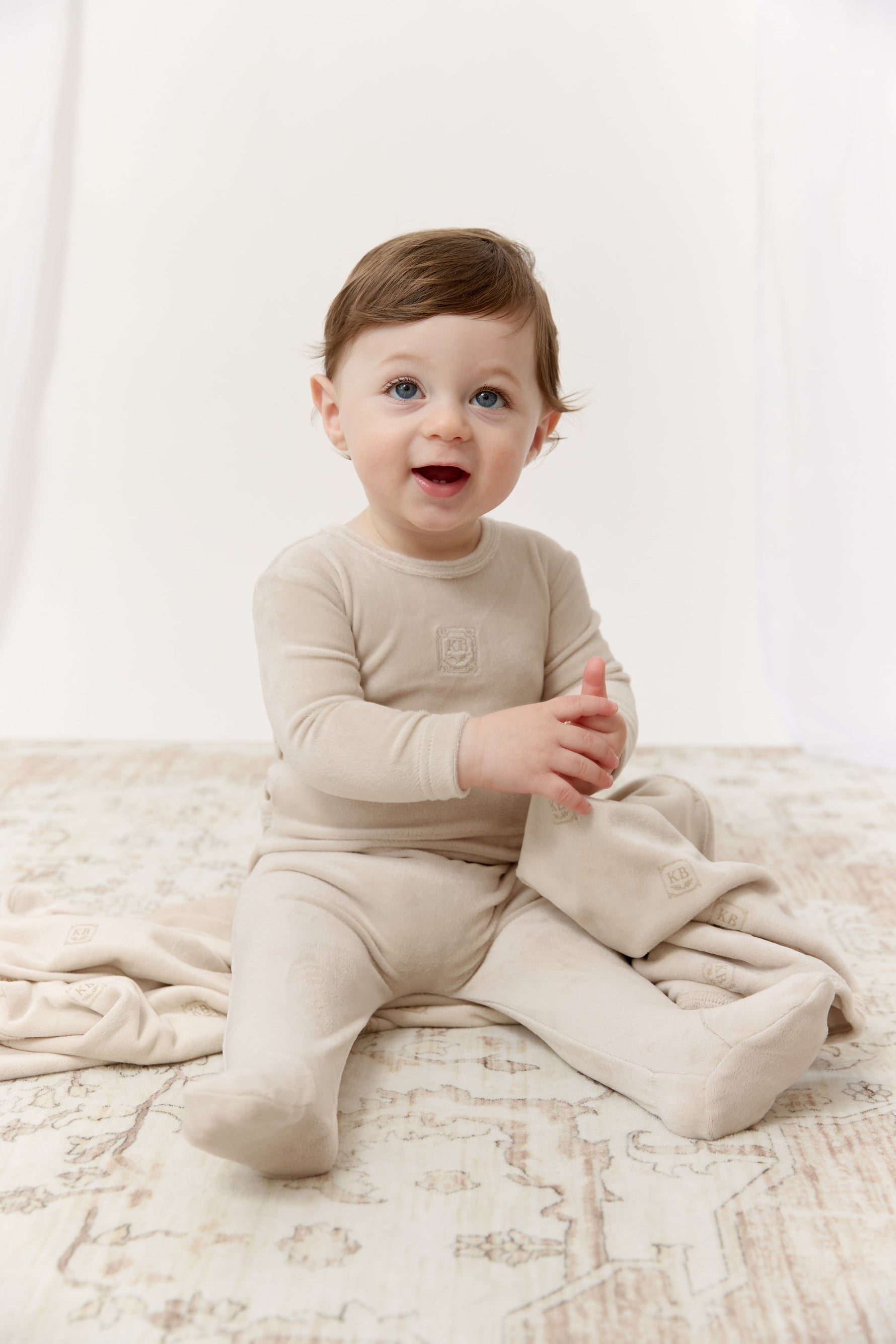 KB Logo Footie, Hat and Blanket Set - Stone by KIPP™ Collection
