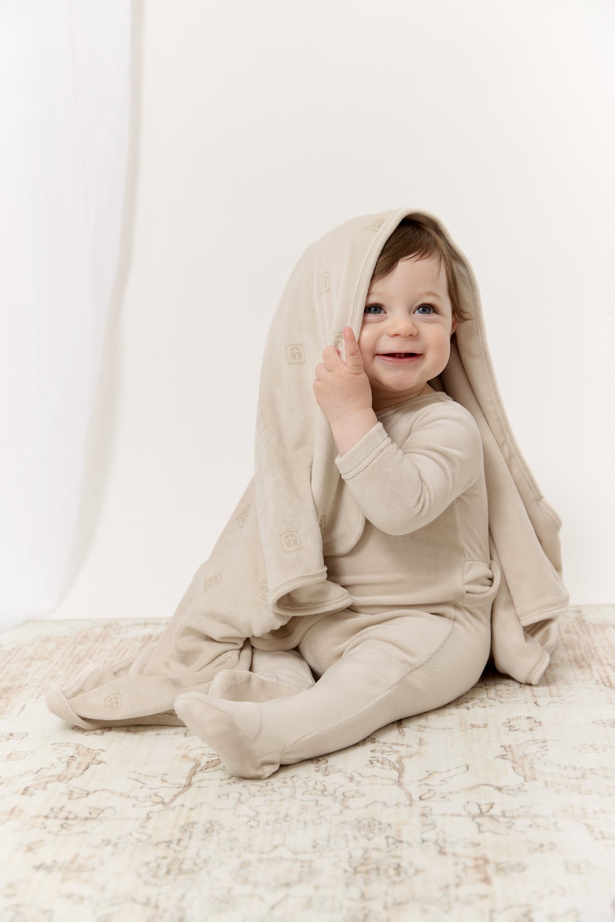 KB Logo Footie, Hat and Blanket Set - Stone by KIPP™ Collection