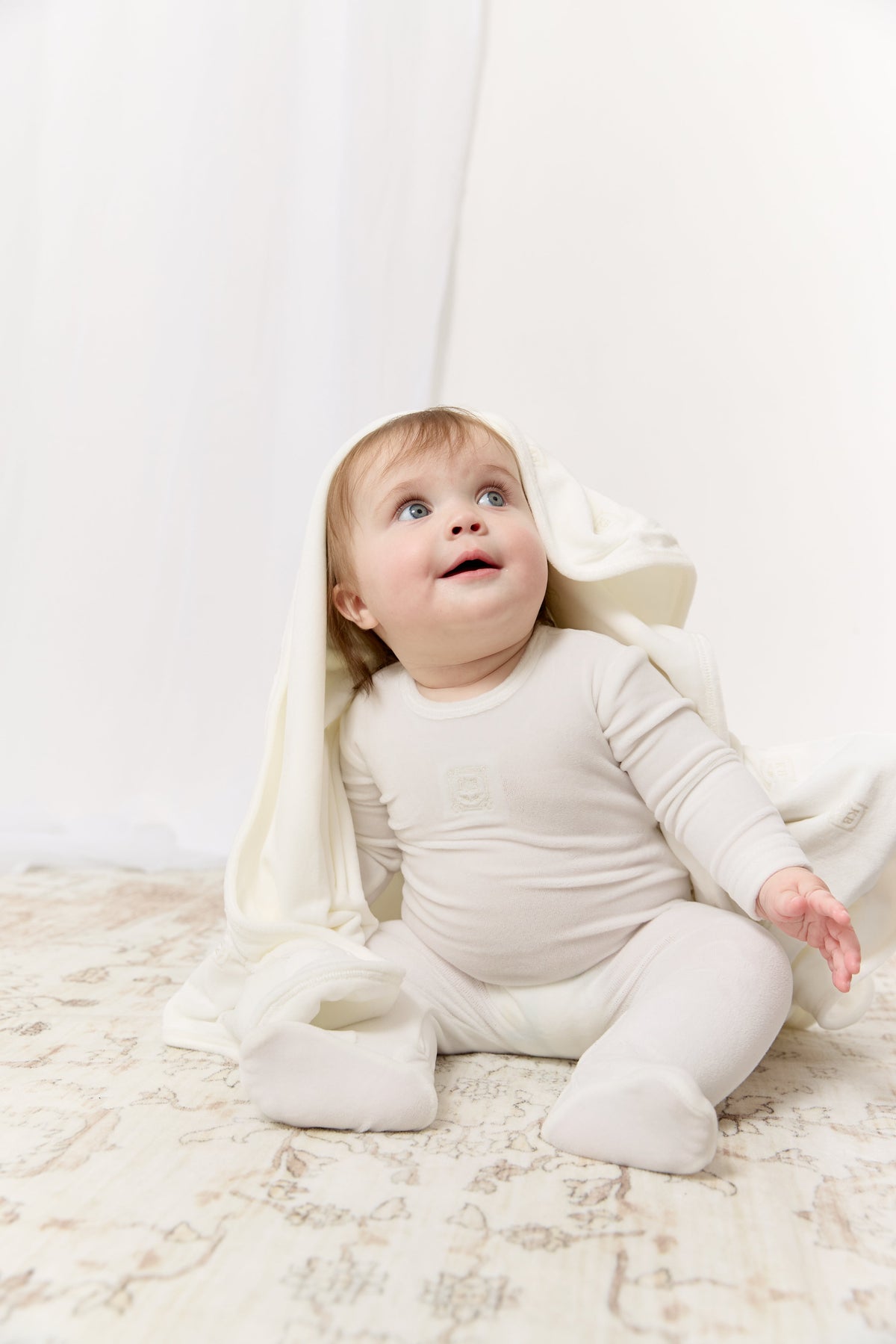 KB Logo Footie, Hat and Blanket Set - White by KIPP™ Collection