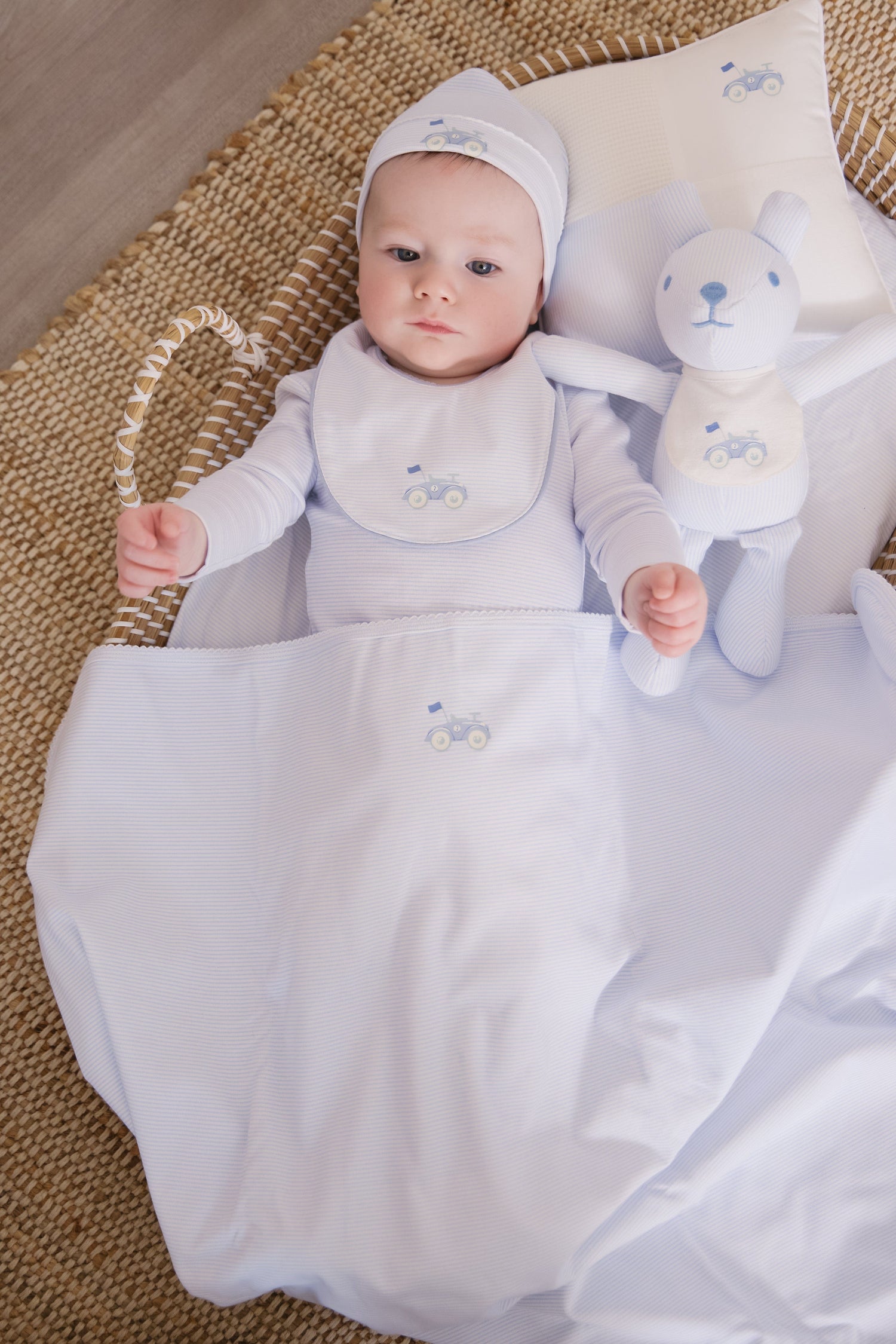 KIPP Collection Footie Set With Pinstripe Car Graphic For Newborns by KIPP™ Collection at Everetts Place