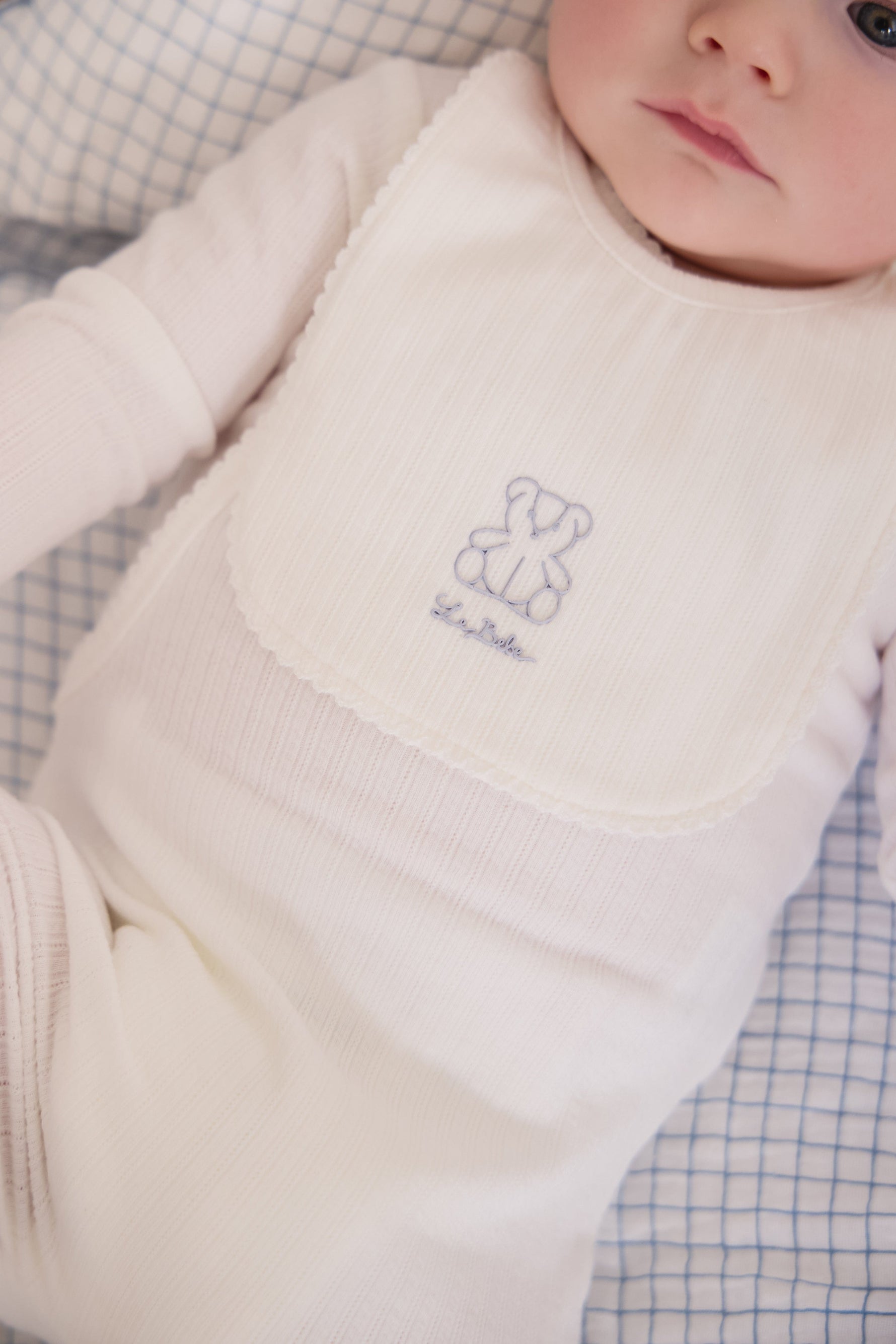 KIPP Collection Baby Bib With Scalloped Edges And Embroidered Detail For Babies by KIPP™ Collection at Everetts Place