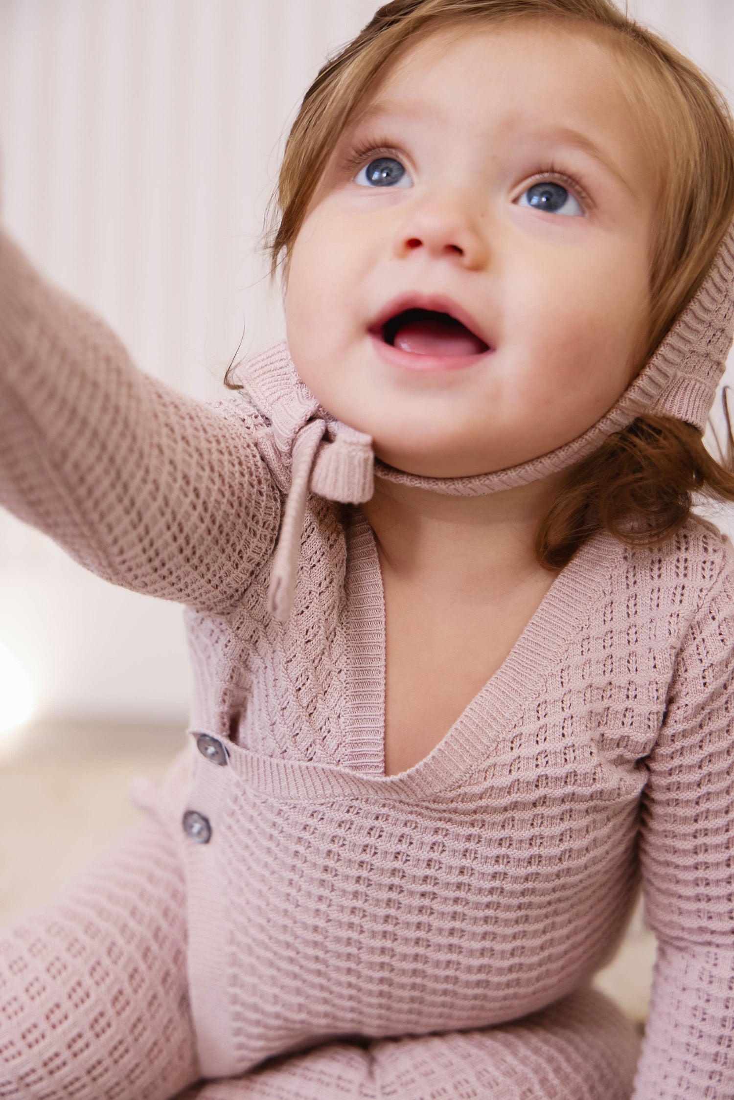 KIPP Textured Wrap Knit 2pc Set with Button Detail for Baby and Toddler