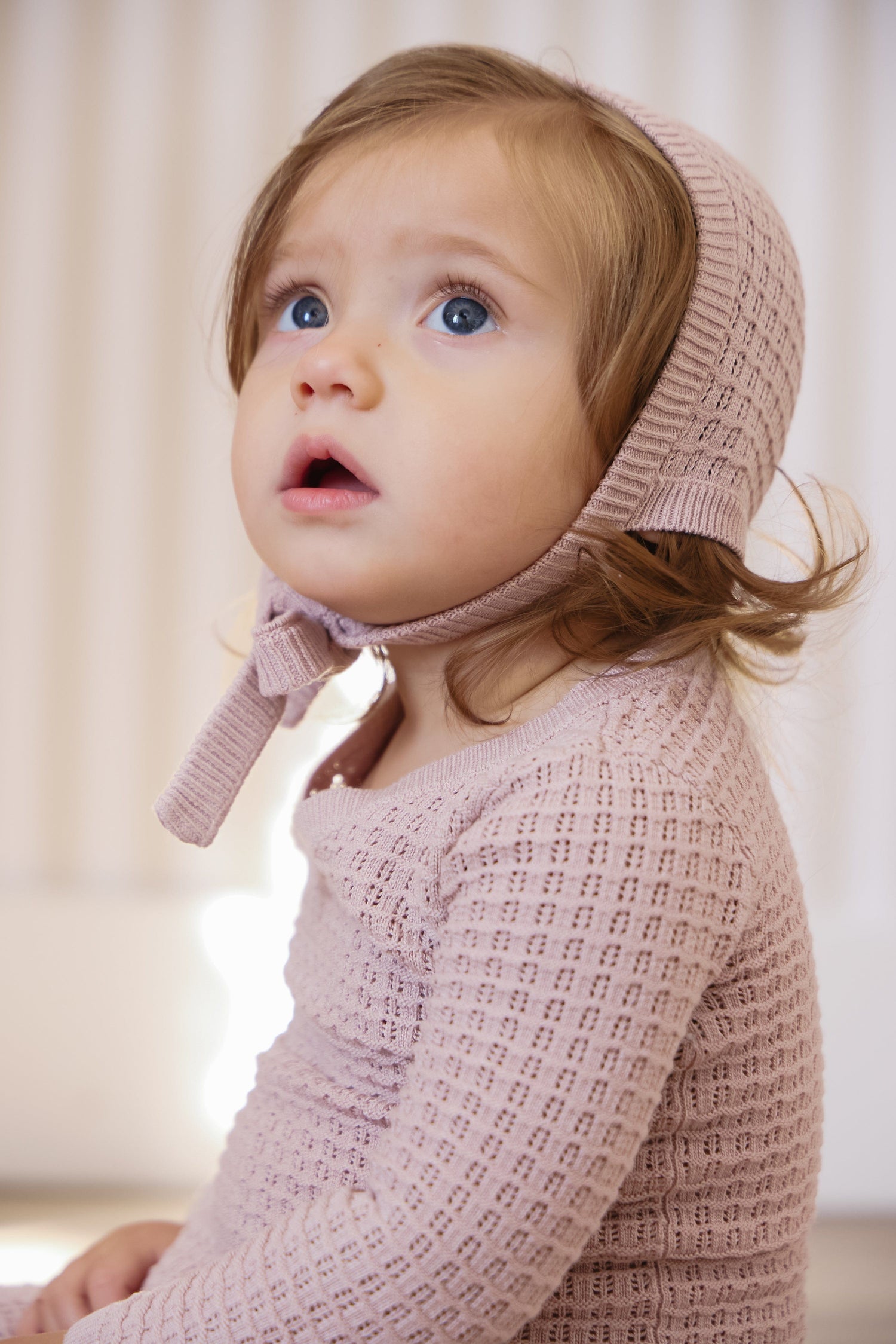 KIPP Collection Textured Wrap Knit 3pc Set with Button Detail for Baby Girls