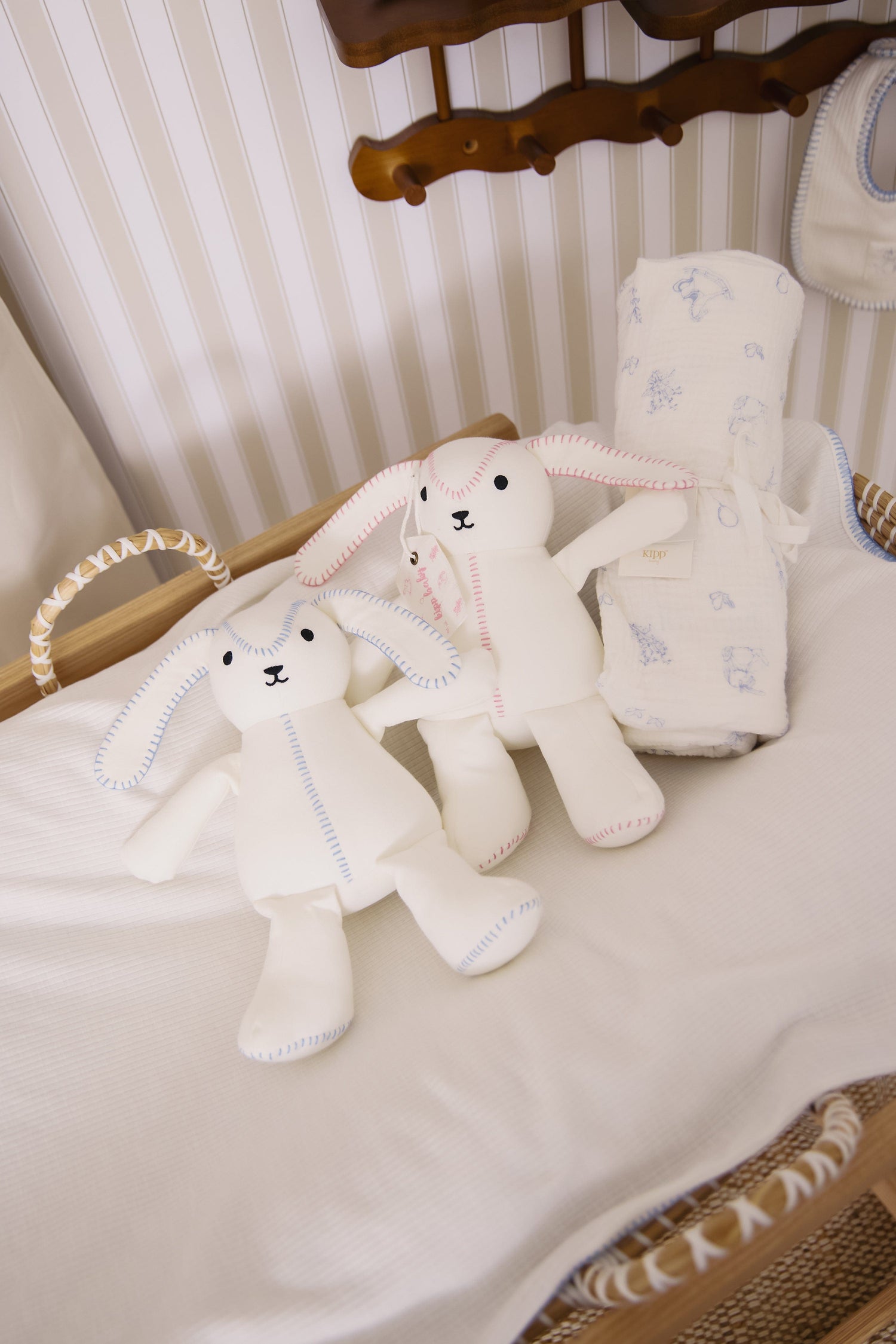 KIPP Collection Blue Bunny Plush with Contrast Stitching for Babies by KIPP™ Collection at Everetts Place