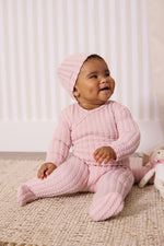 KIPP Collection Cable Knit Baby Footie With Wrap Detail And Hat For Newborns by KIPP™ Collection at Everetts Place