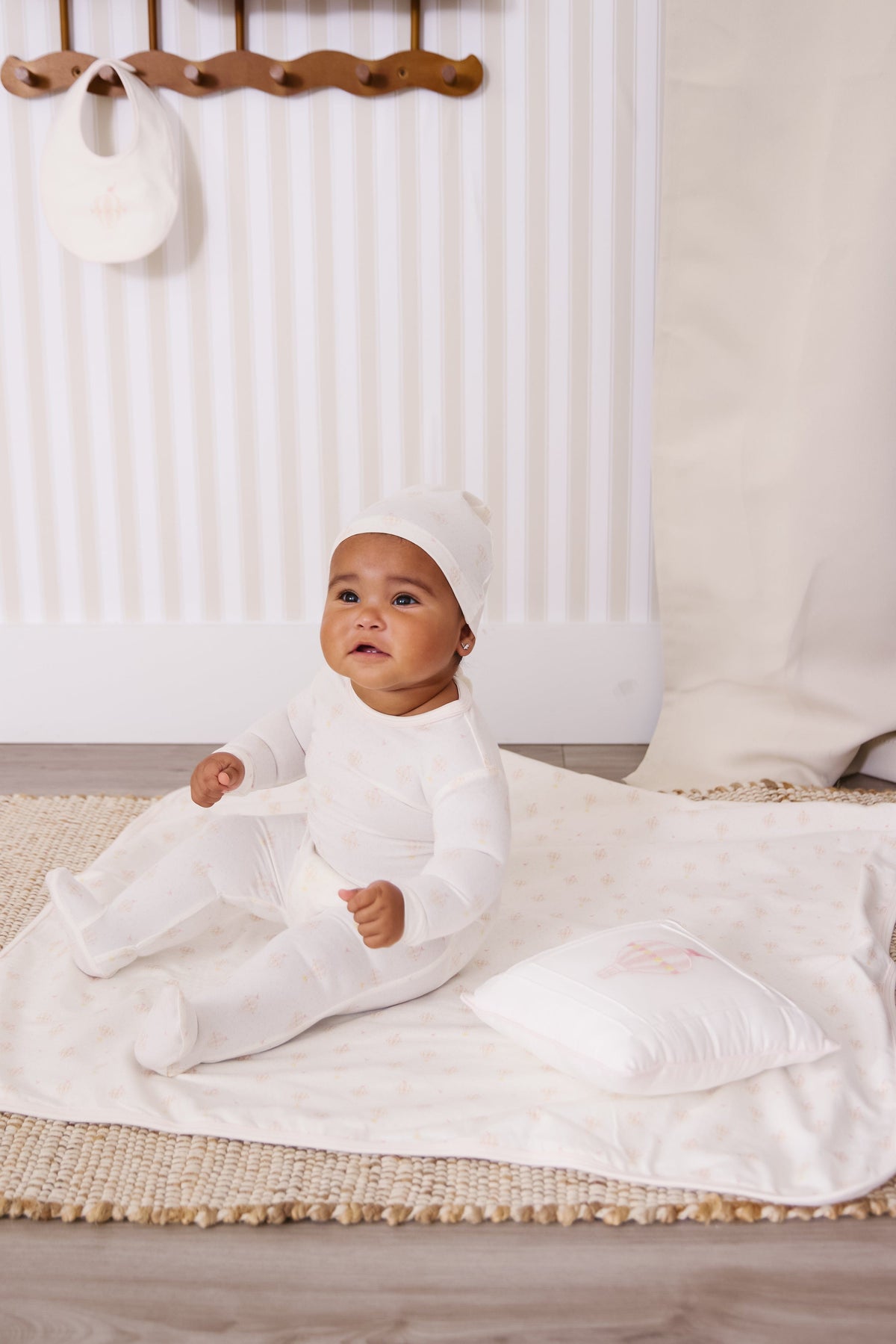 KIPP Collection Footie Three Piece Set With Hot Air Balloon Print For Newborns by KIPP™ Collection at Everetts Place