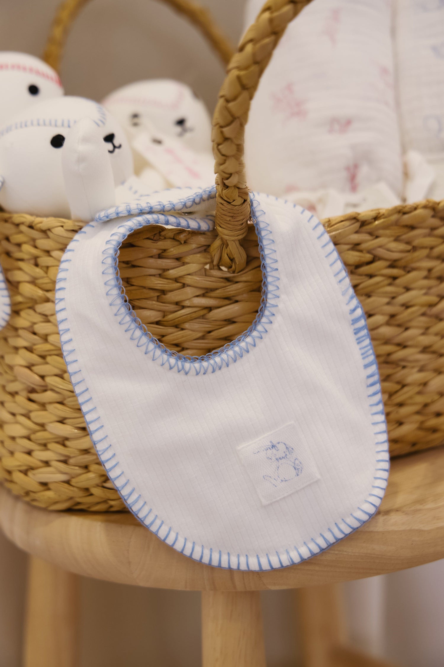 KIPP Collection Baby Bib With Color Stitch Patch Snap Closure For Babies by KIPP™ Collection at Everetts Place