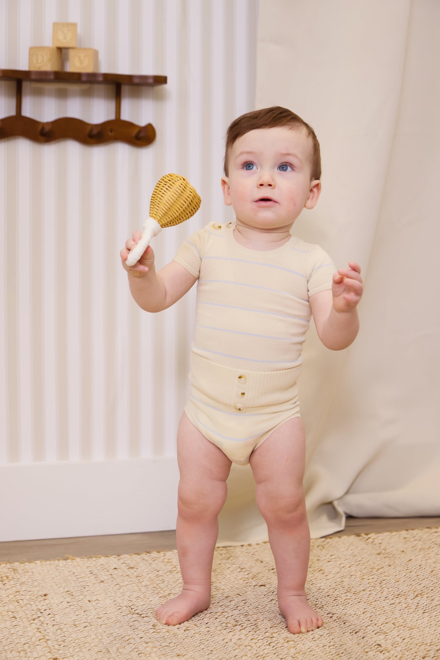 KIPP Collection Stripe Knit Set with Button Detail for Baby and Toddler