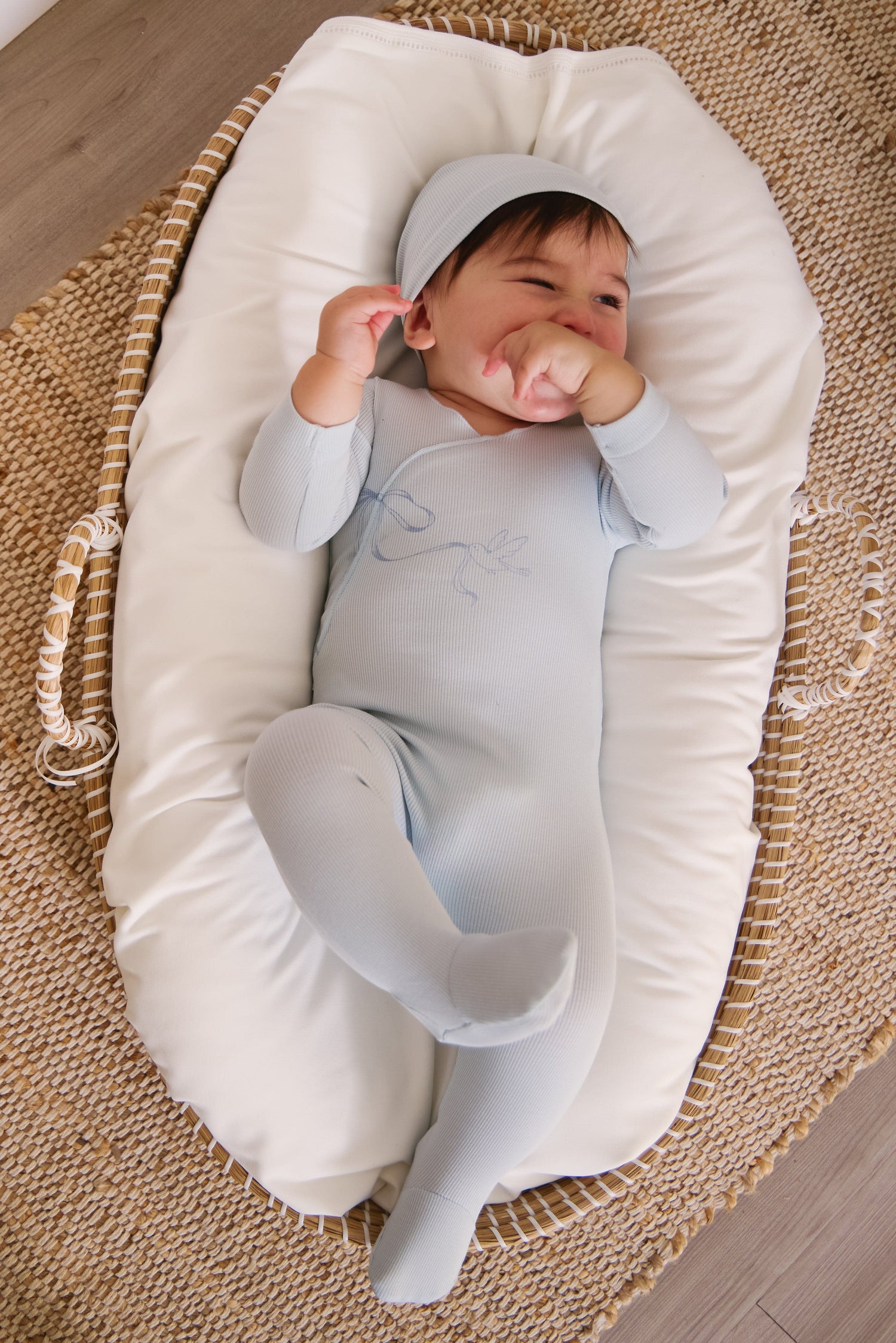 KIPP Collection Footie With Wrap Front Bird Graphic For Infants