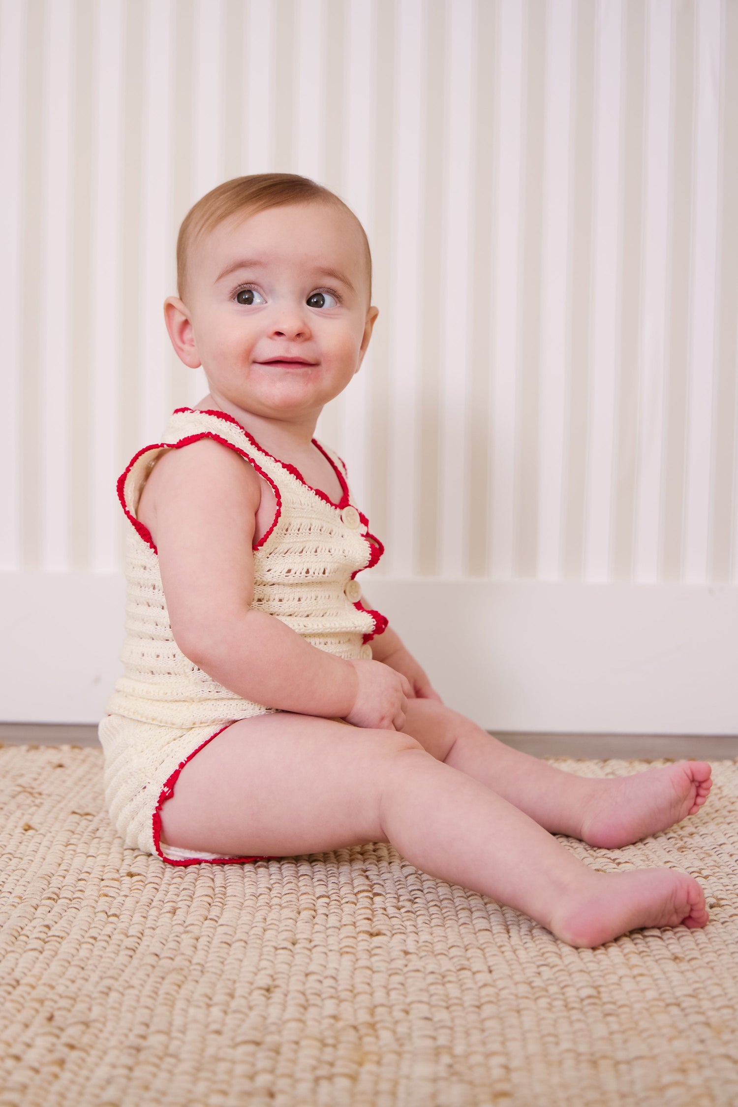 KIPP Collection Chunky Knit Set Buttoned Sleeveless Top for Toddlers