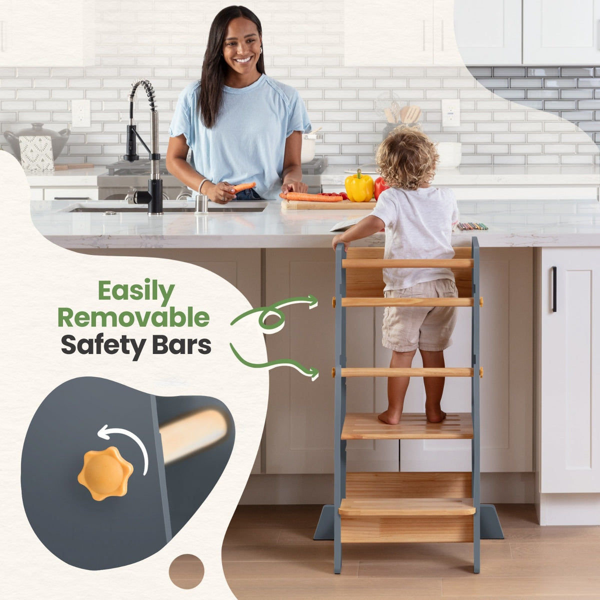 Toddler Tower - Adjustable Kitchen Stool Helper by Ocodile.com
