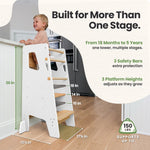 Toddler Tower - Adjustable Kitchen Stool Helper by Ocodile.com
