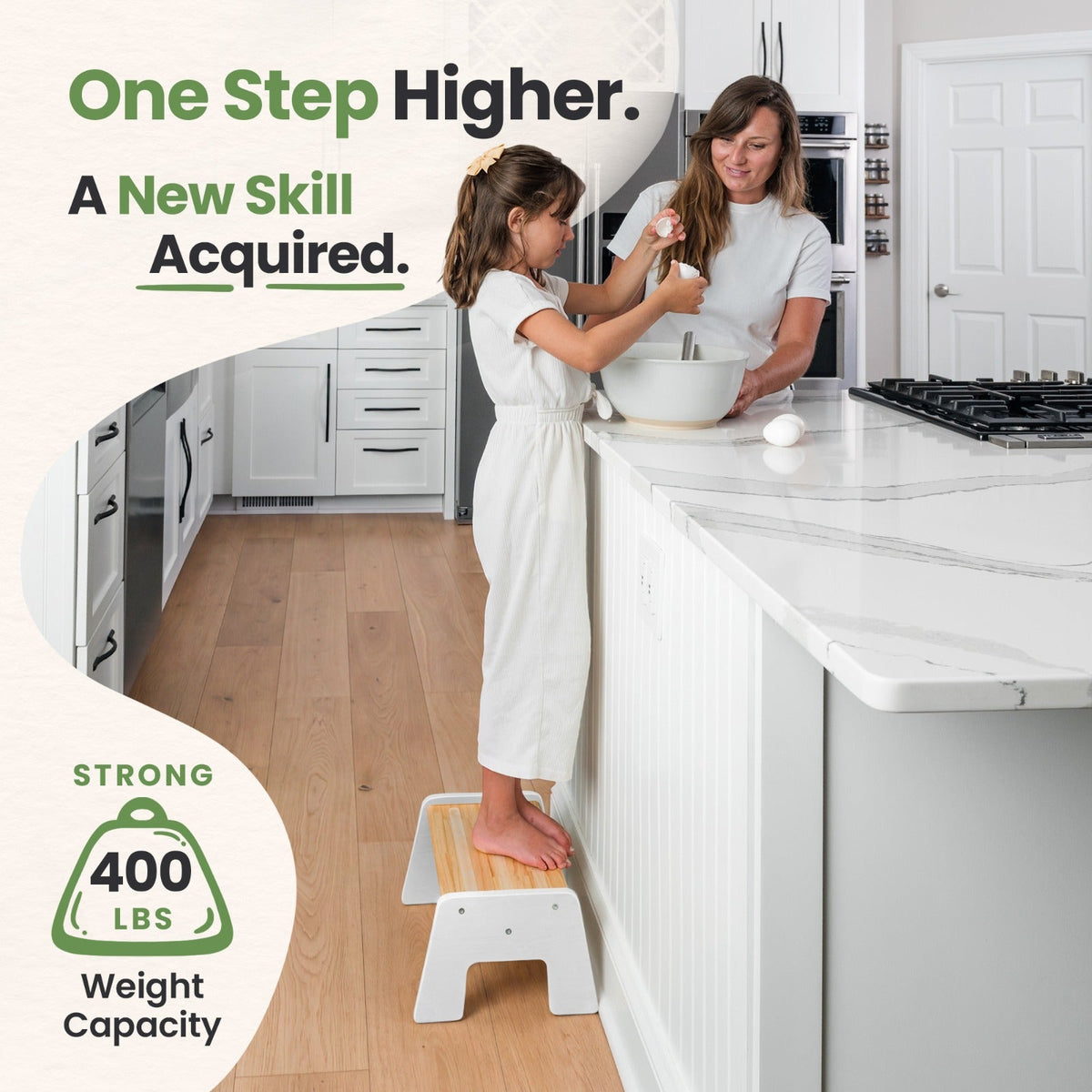Wooden Kids Step Stool - 1-Step Multi-Purpose by Ocodile.com