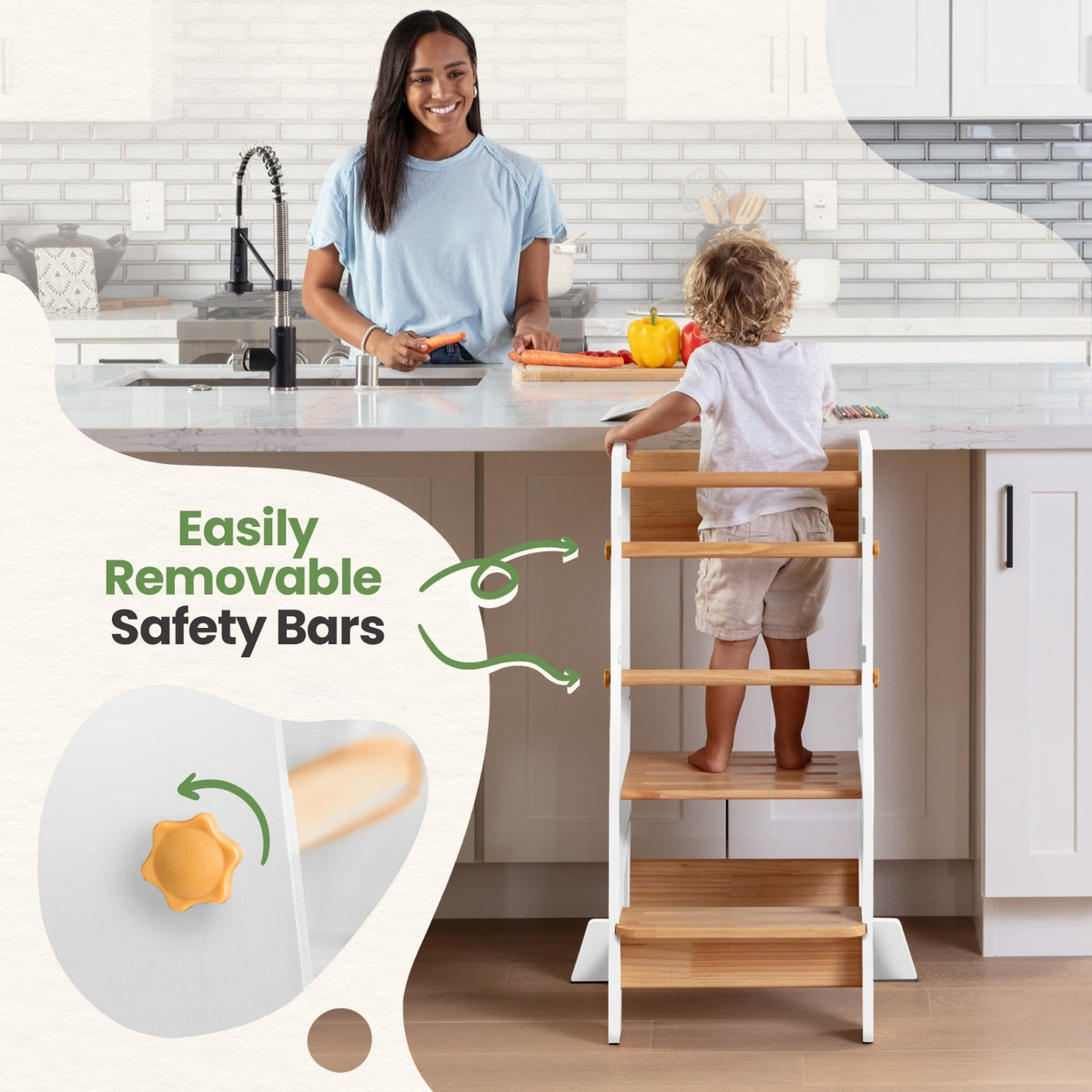 Toddler Tower - Adjustable Kitchen Stool Helper by Ocodile.com