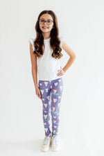 Mila & Rose Kitties in the Clouds baby leggings with playful cat and cloud print.