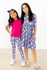 Mila & Rose Kitties in the Clouds print baby leggings.