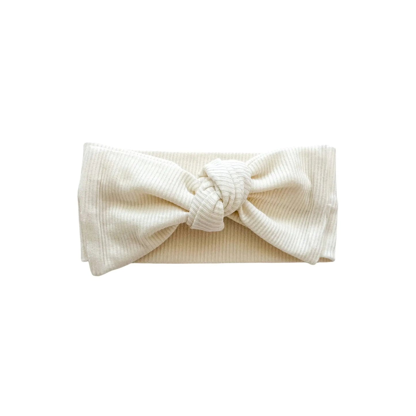 Knotted Headband - Cream Ribbed Harp Angel Boutique