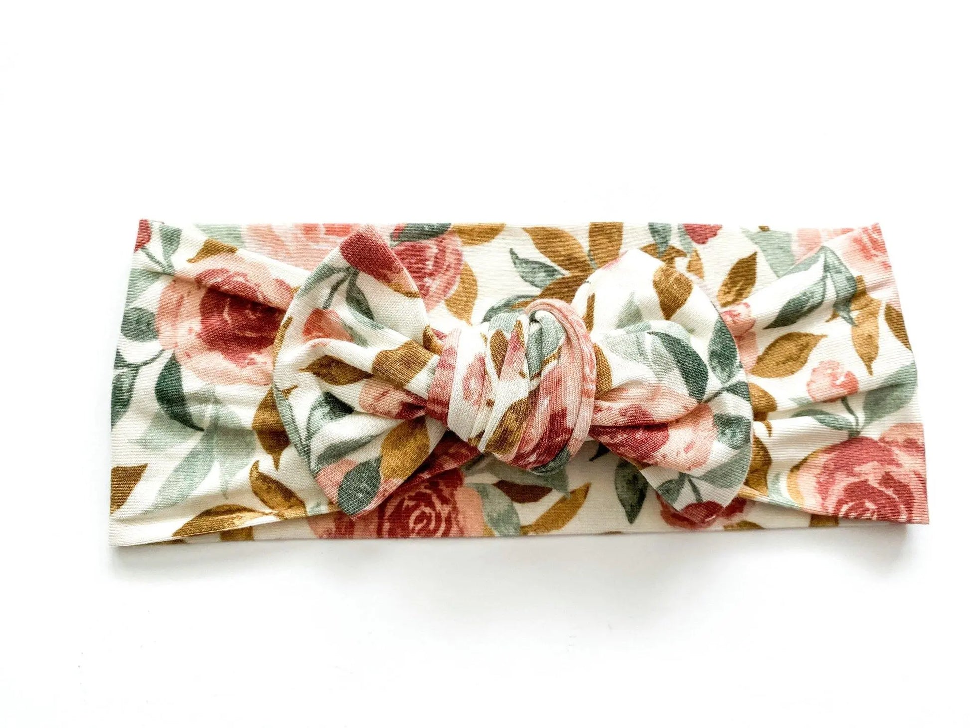 Knotted Headband - Dusty Pink Floral Harp Angel Boutique