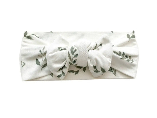 Knotted Headband - Green Leaves Harp Angel Boutique