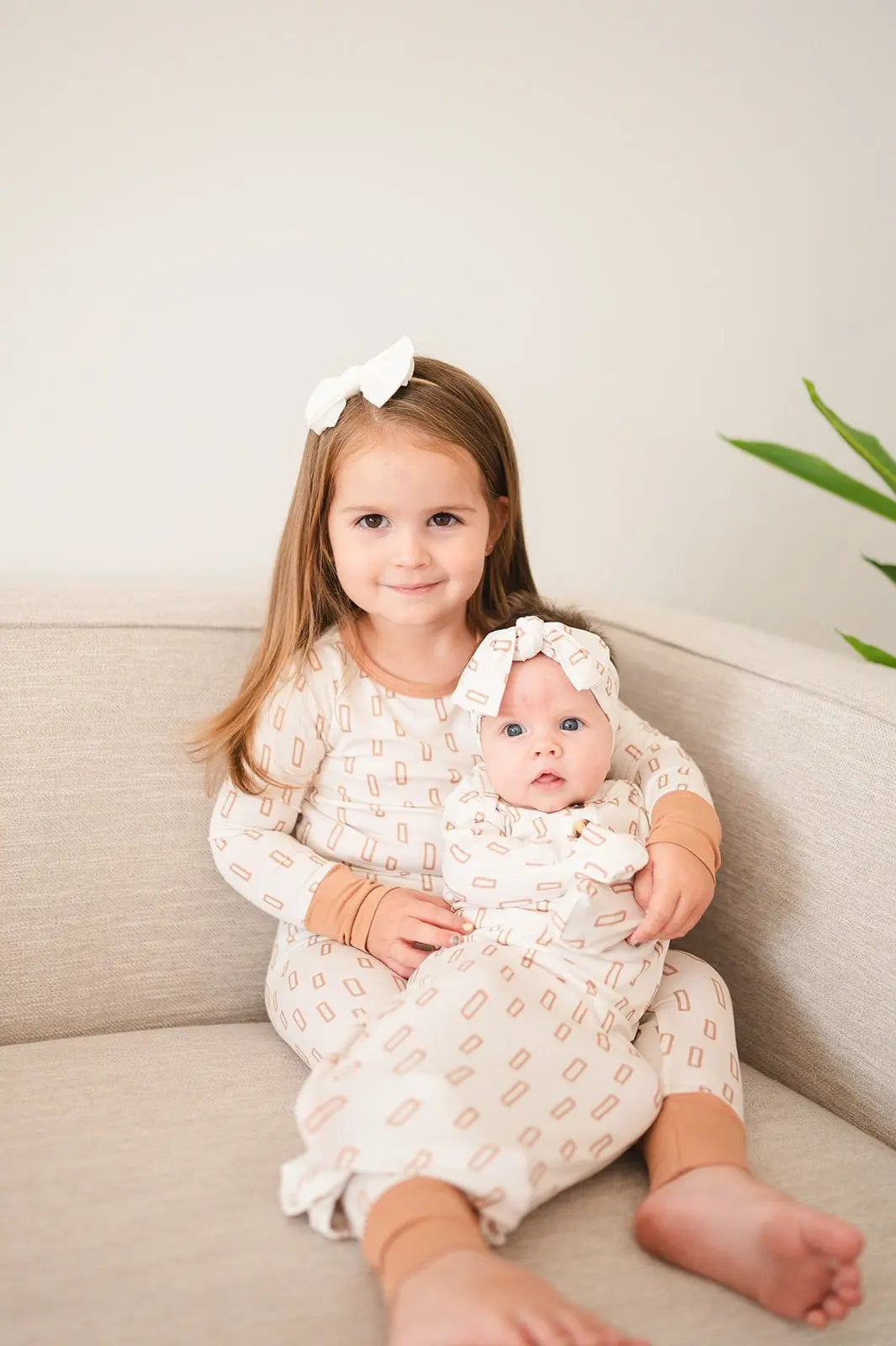 Knotted Headband - Neutral Rectangle Harp Angel Boutique