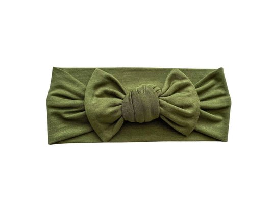 Knotted Headband - Olive Green Harp Angel Boutique