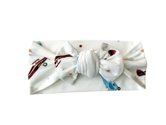 Knotted Headband - Vintage Airplane Harp Angel Boutique