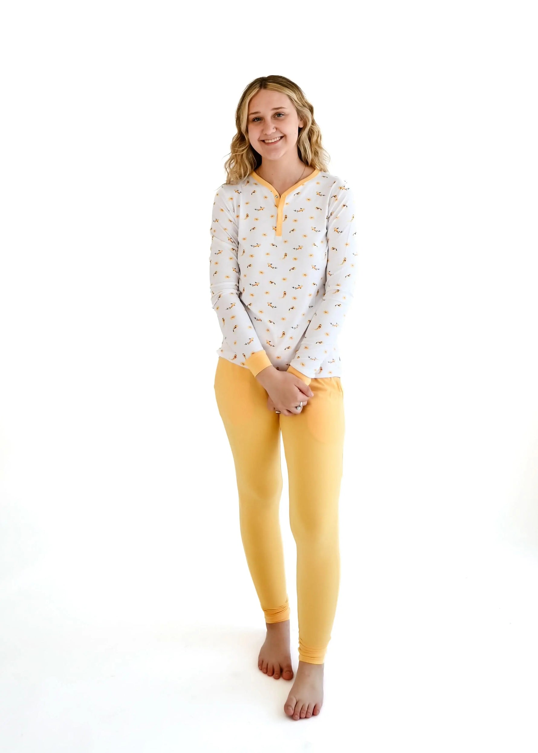 Bubble Baby Koi | Adult Long Sleeve Henley - 