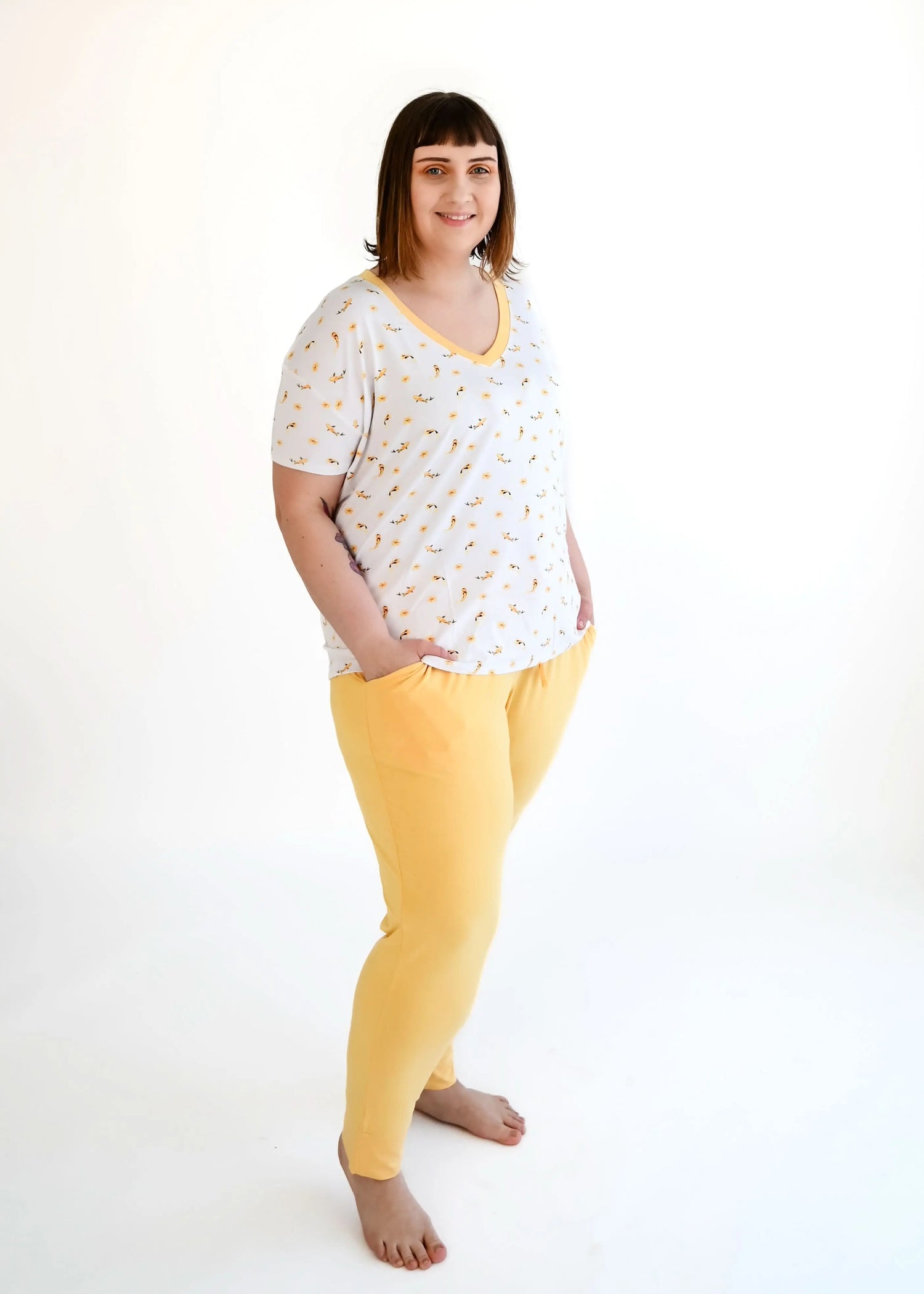 Bubble Baby Koi | Short Sleeve Adult V Neck - 