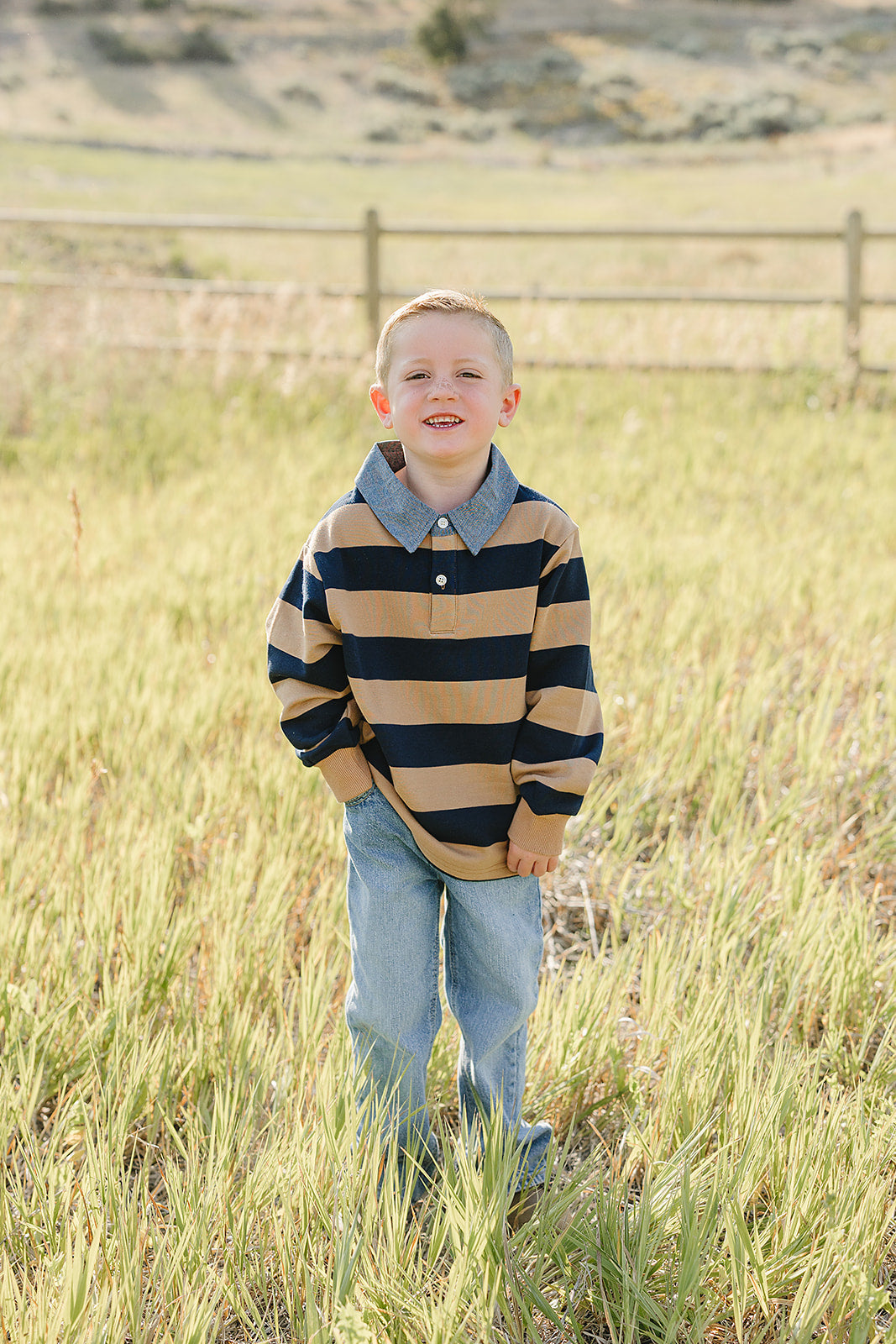 Baby Cotton Blend Long Sleeve Collared Shirt